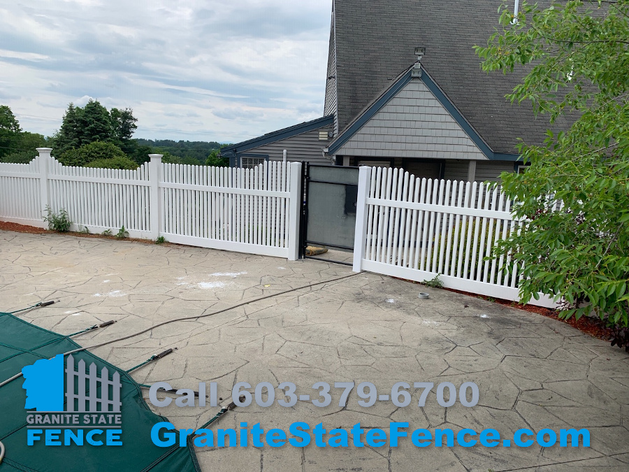 Commercial custom fence installation in Manchester, NH.
