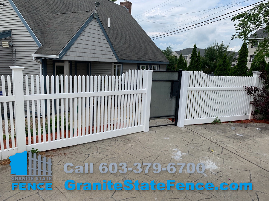 Commercial custom fence installation in Manchester, NH.