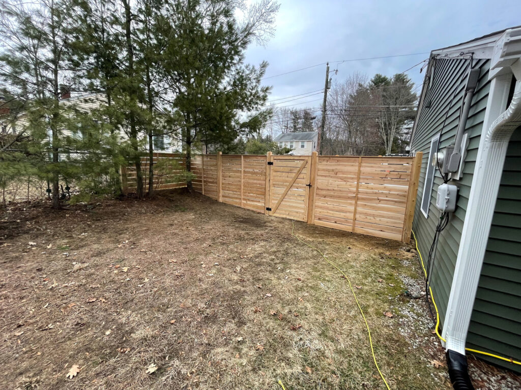 Custom Cedar Horizontal Fence Installation in Merrimack, NH