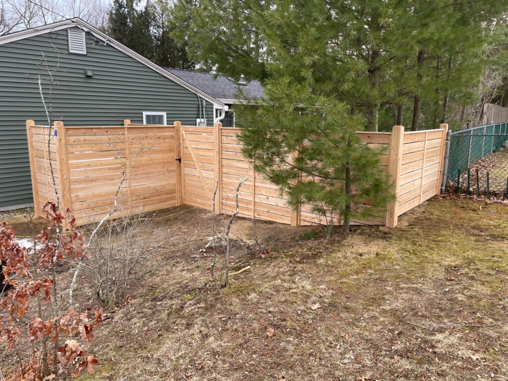 Custom Cedar Horizontal Fence Installation in Merrimack, NH