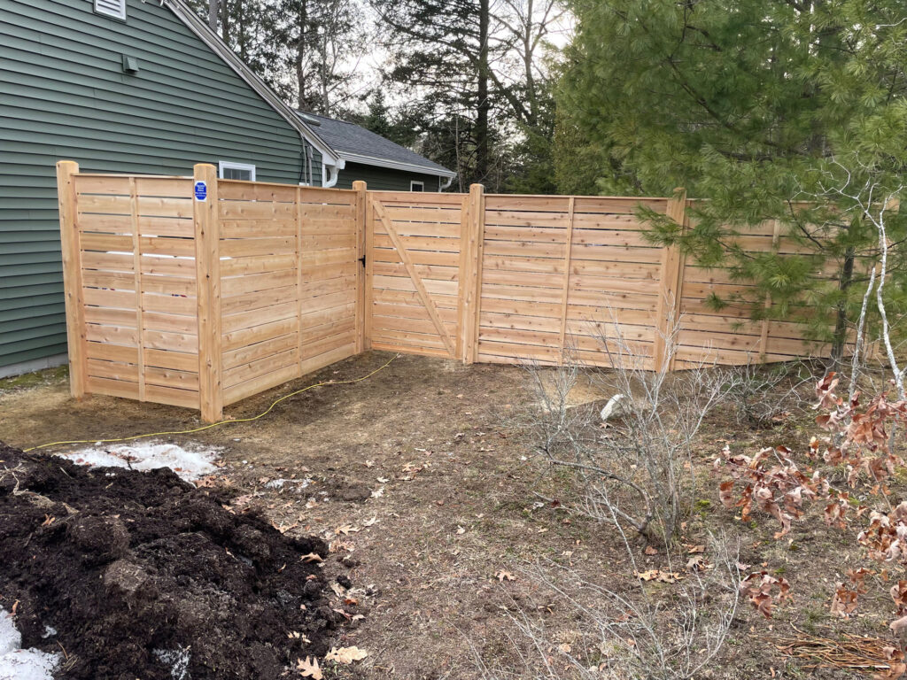 Custom Cedar Horizontal Fence Installation in Merrimack, NH