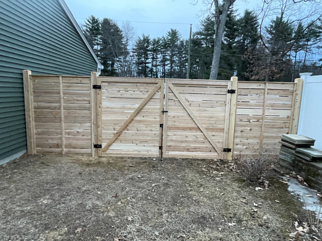 Custom Cedar Horizontal Fence Installation in Merrimack, NH
