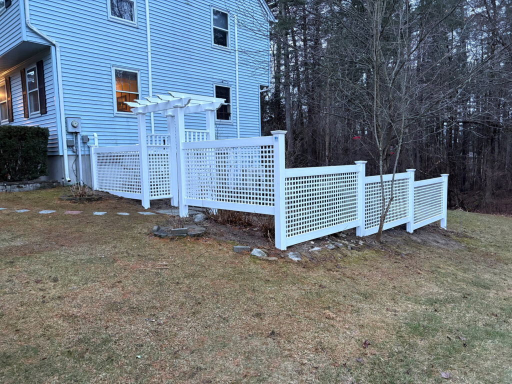 Custom Vinyl Lattice Fence & Pergola Design in Manchester, NH