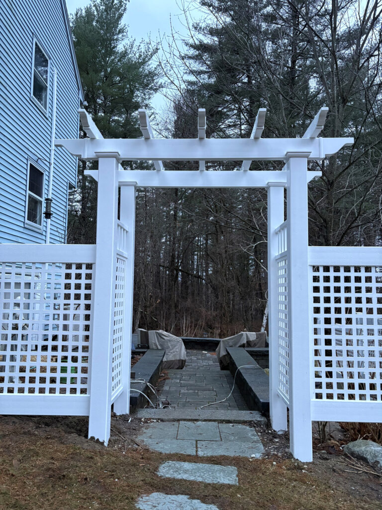 Custom Vinyl Lattice Fence & Pergola Design in Manchester, NH