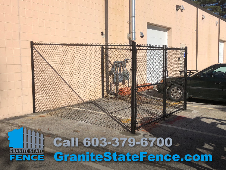 chain link fencing, nashuah_nh, vinyl fencing, dumpster enclosure chain link, granite stete fencing