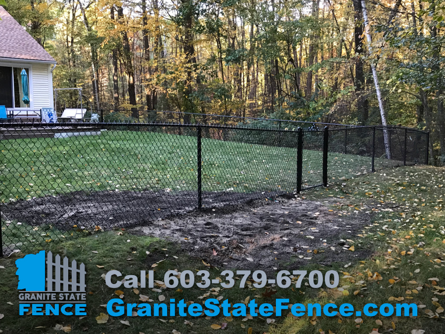 horse and pasture fencing Chain link fences installed in Bedford, NH, chain link fences, vinyl fences, wood fences, bedford_nh, pool fencing, Black chain link fences in Bedford New Hampshire