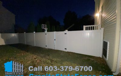 White Privacy Vinyl Fence installed in Derry, NH