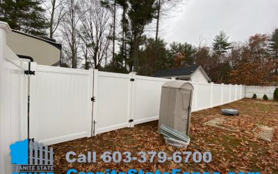 Privacy Vinyl Fence installed in Londonderry, NH.