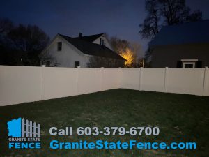 Vinyl Privacy Fencing installation in Nashua, NH.