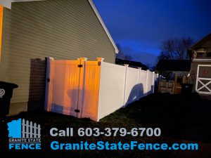 Vinyl Privacy Fencing installation in Nashua, NH.