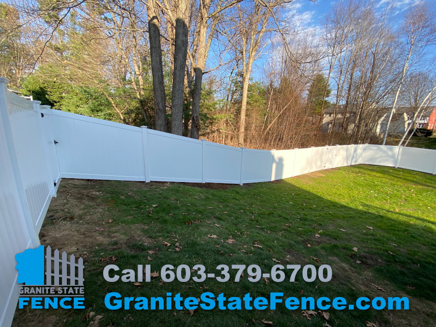 Vinyl Privacy Fence installed in Nashua, NH.