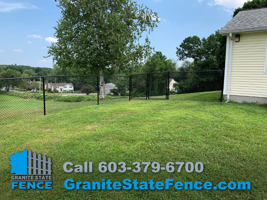 Black Chain Link Fence Installed in Dracut, MA | Granite State Fence