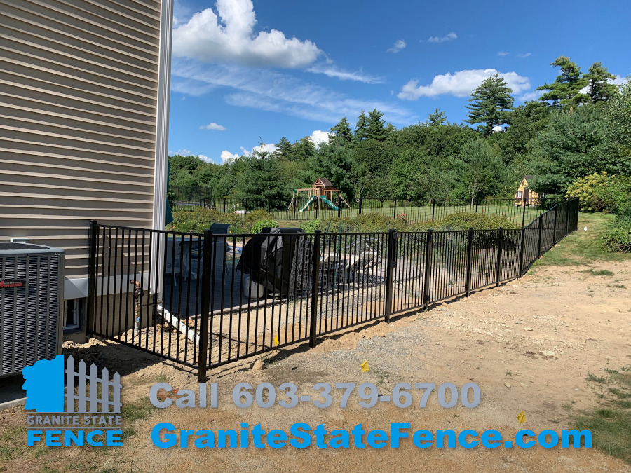 Aluminum Fence for pool installed in Londonderry, NH.