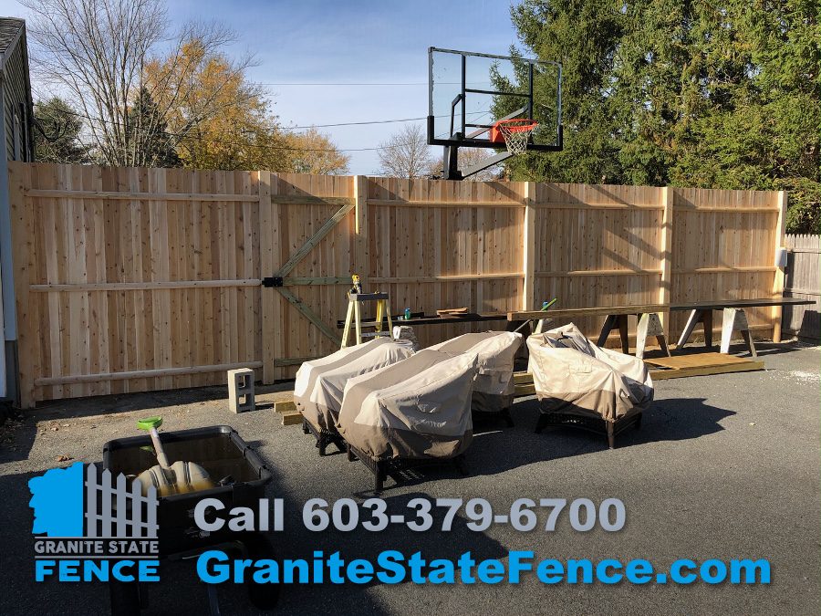 Fence install/Wood Fencing/Cedar Panel Fence in Tewksbury, MA