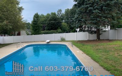 Vinyl Fence for Pool installed in Nashua, NH.