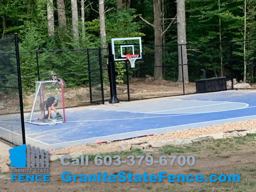 Chain Link Fencing installed for play area in Amherst, NH.