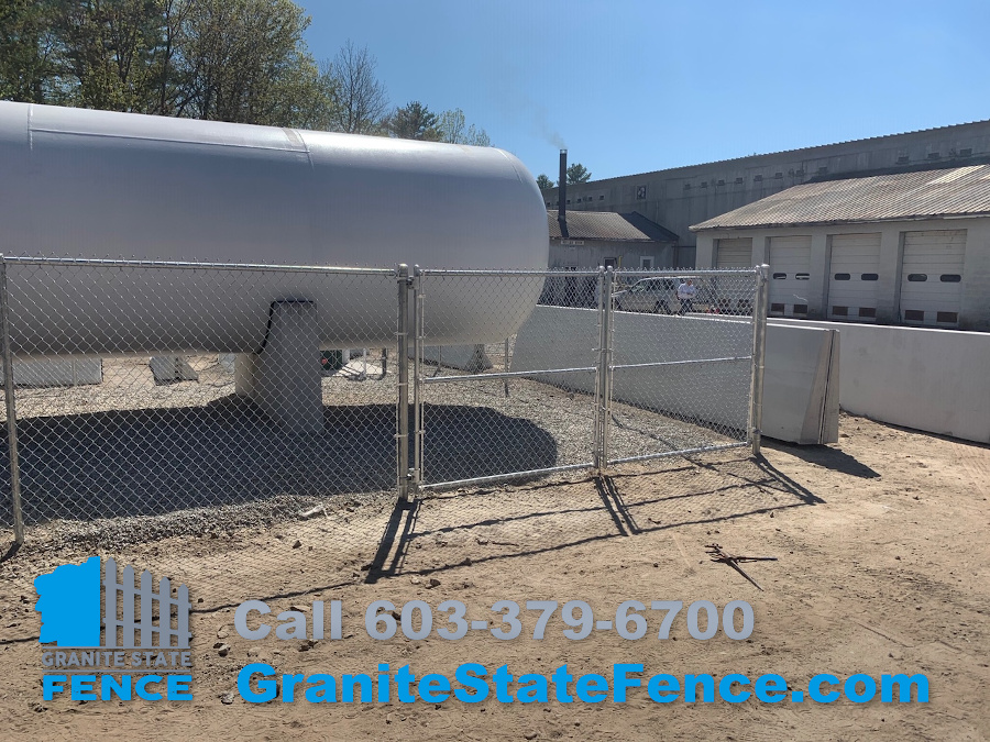 Commercial Chain Link enclosure for propane tank in Henniker, NH