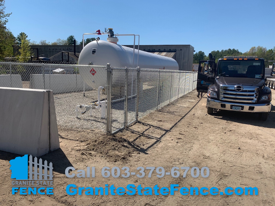 Commercial Chain Link enclosure for propane tank in Henniker, NH