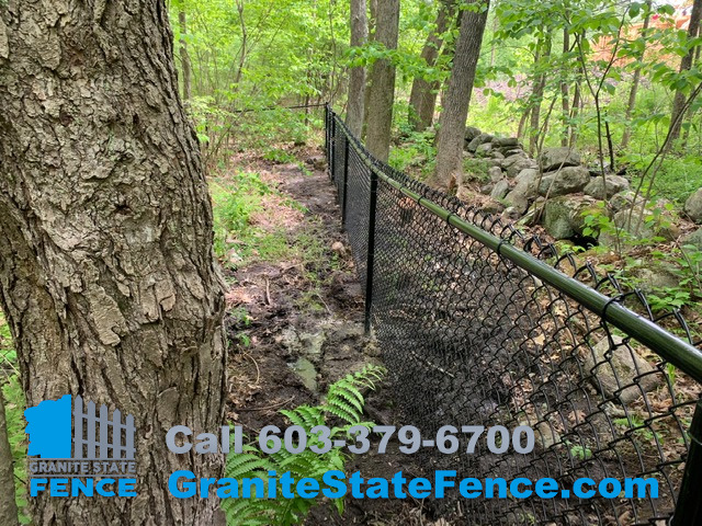 Chain Link Fence install for pet safety in Londonderry, NH