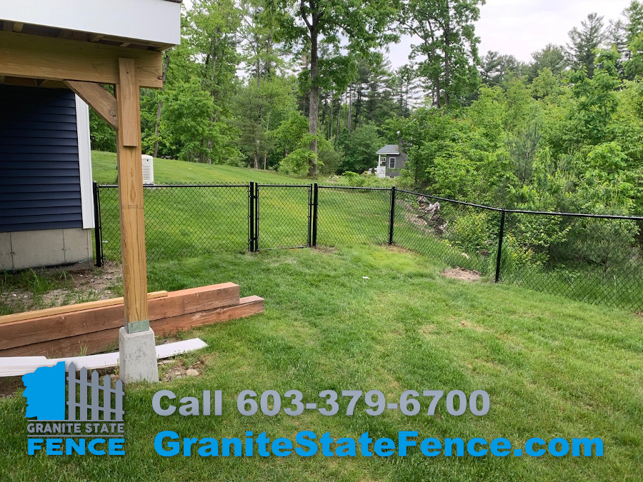 Aluminum Fence combined with Chain Link installed in Windham NH.