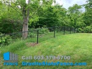 Aluminum Fence combined with Chain Link installed in Windham NH.