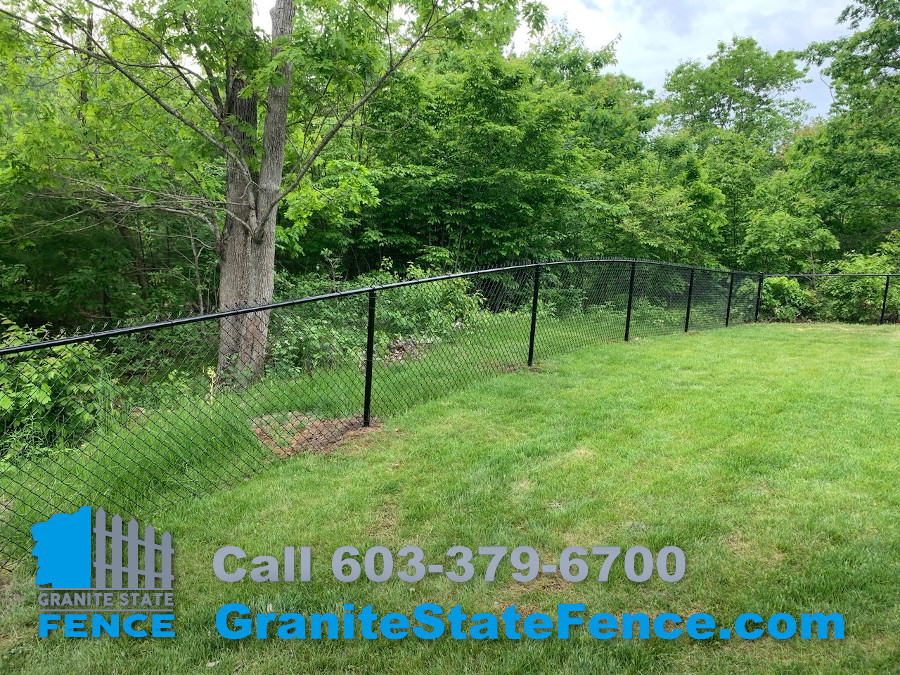 Aluminum Fence combined with Chain Link installed in Windham NH.