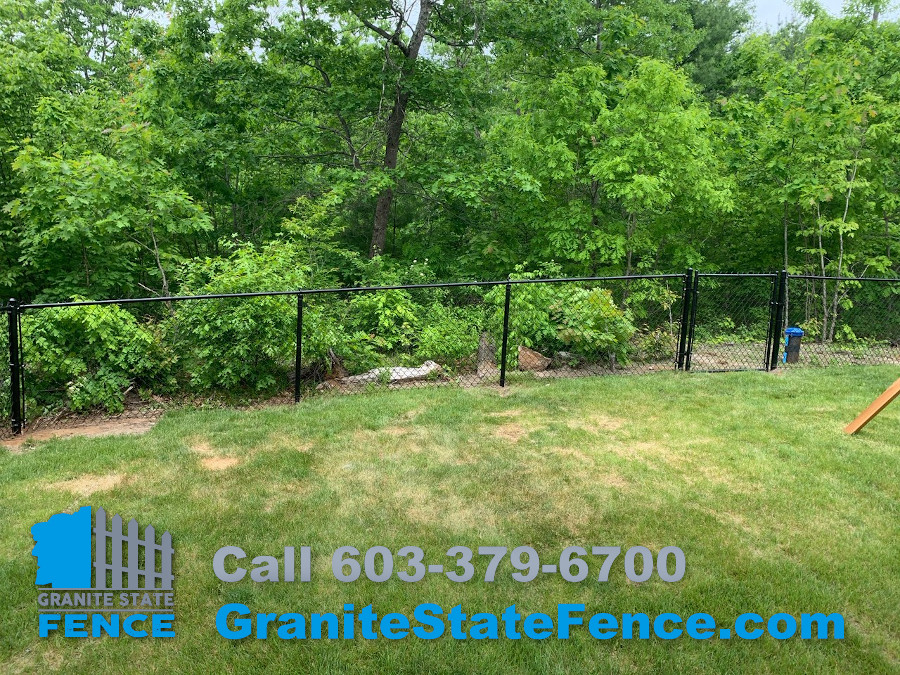 Aluminum Fence combined with Chain Link installed in Windham NH.