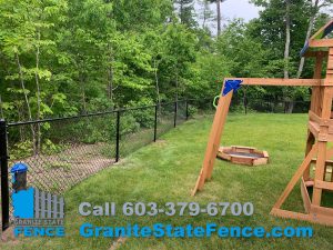 Aluminum Fence combined with Chain Link installed in Windham NH.