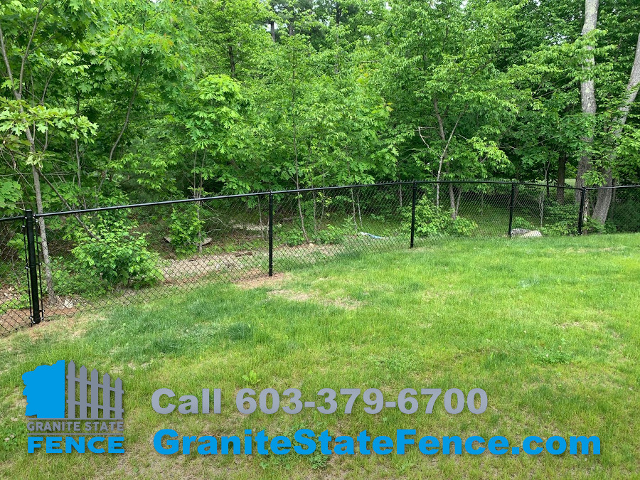 Aluminum Fence combined with Chain Link installed in Windham NH.