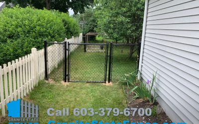 Black Chain Link fence installed in Nashua, NH.