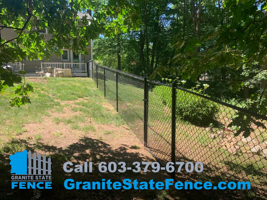 Chain Link fence install in Londonderry, NH.