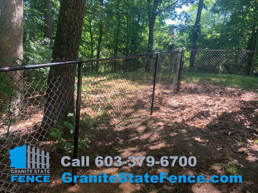 Chain Link fence install in Londonderry, NH.