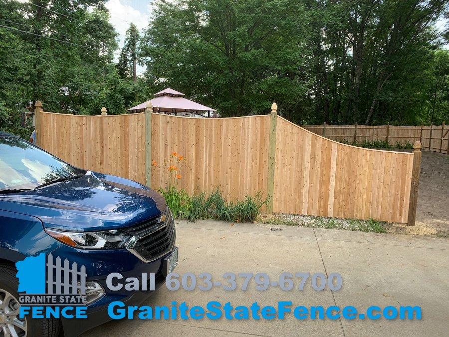 Cedar Scalloped Board Panel Fence installed in Manchester, NH