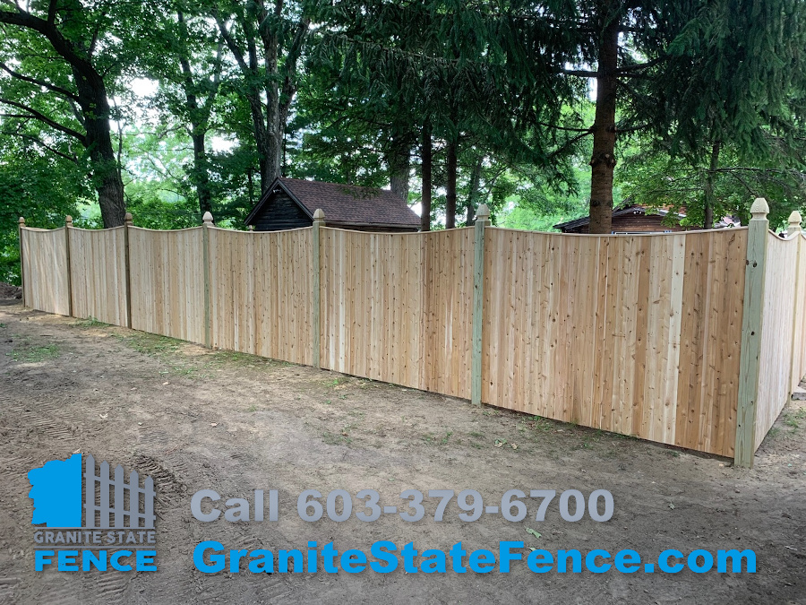 Cedar Scalloped Board Panel Fence installed in Manchester, NH