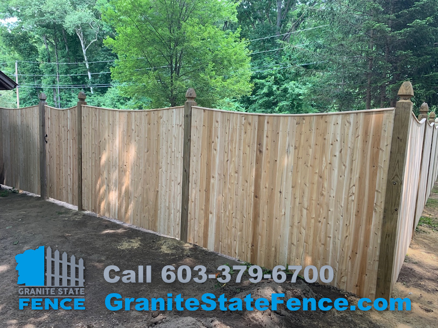 Cedar Scalloped Board Panel Fence installed in Manchester, NH