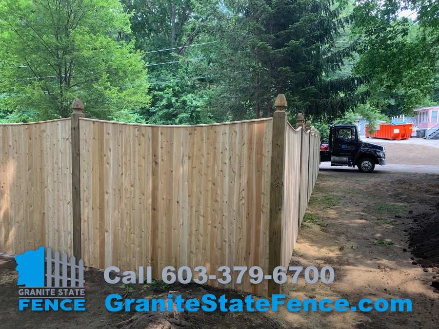 Cedar Scalloped Board Panel Fence installed in Manchester, NH