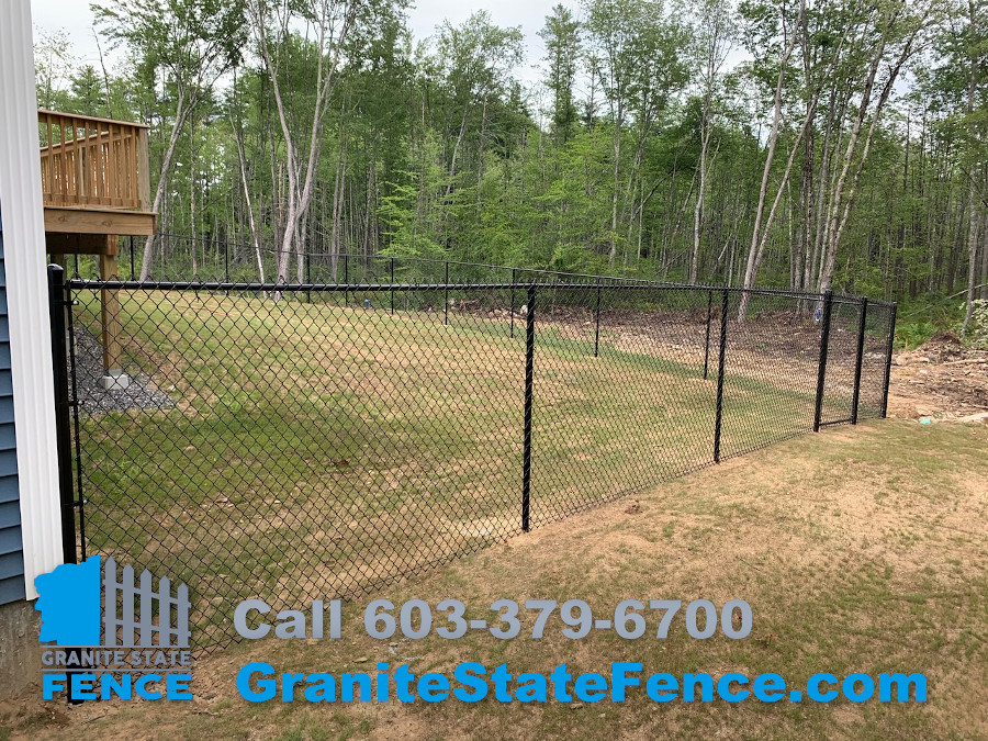 Vinyl Coated Chain Link installed for dog enclosure in Danville, NH