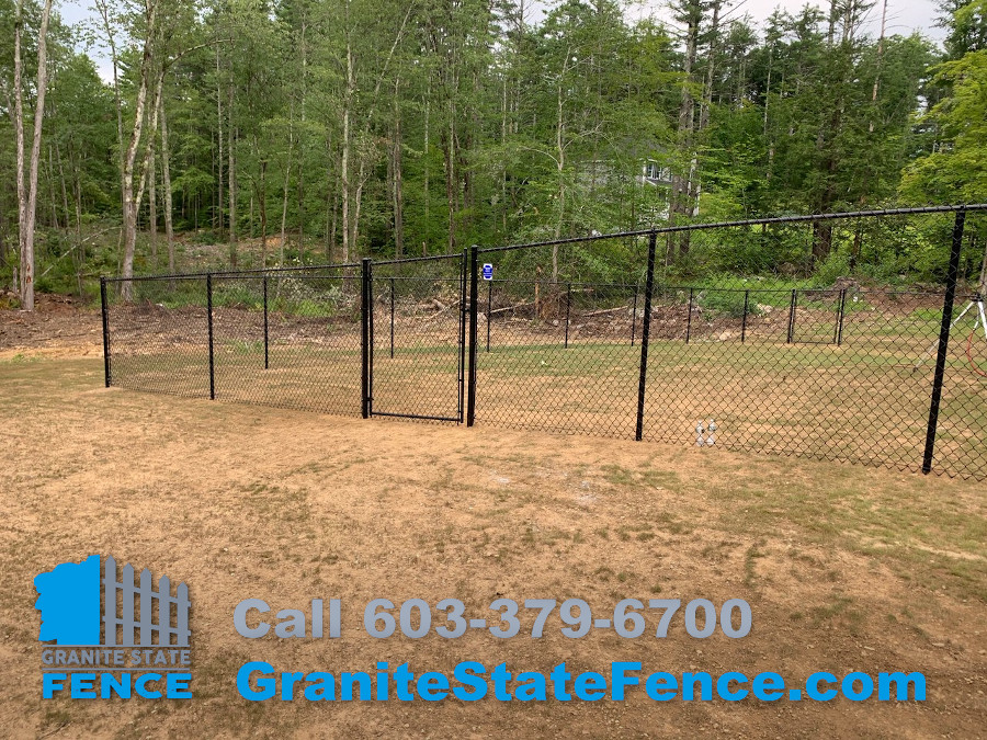 Vinyl Coated Chain Link installed for dog enclosure in Danville, NH