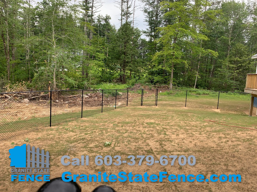 Vinyl Coated Chain Link installed for dog enclosure in Danville, NH