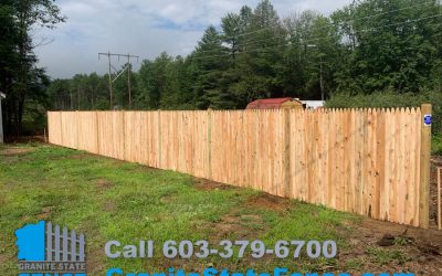 Cedar Stockade Fence installation in Andover, NH.