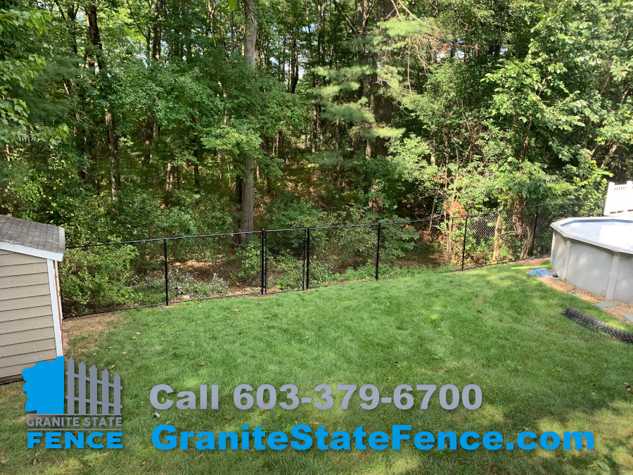Black Chain Link Fence installed in Nashua, NH