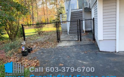 Chain Link Fence Install for a new puppy in Salem, NH.