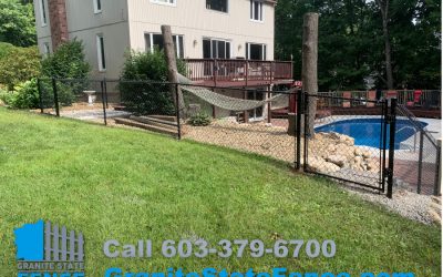 Black Chain Link Pool Fencing installed in Londonderry NH