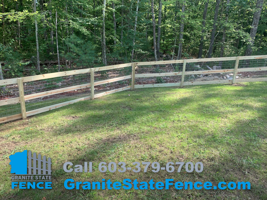 Custom Wood Fence for Pet Area installed in Merrimack, NH.