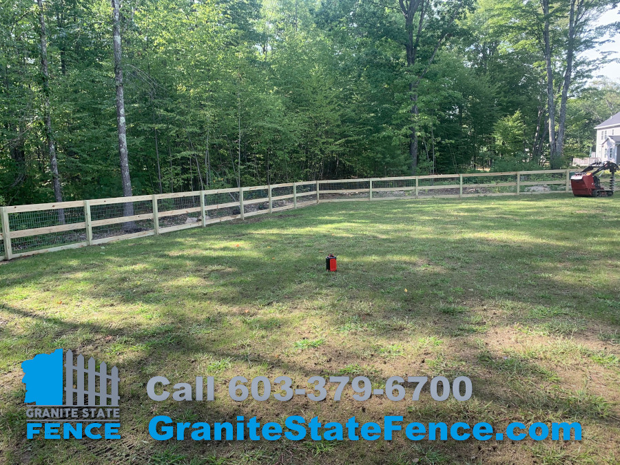 Custom Wood Fence for Pet Area installed in Merrimack, NH.