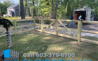 Custom Wood Fence for Pet Area installed in Merrimack NH