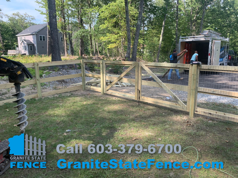 Custom Wood Fence for Pet Area installed in Merrimack, NH.