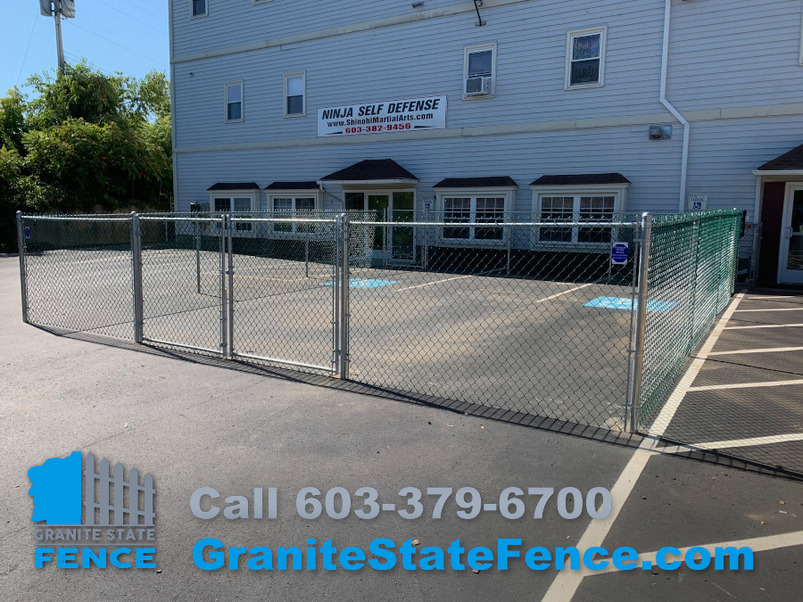 Commercial Chain Link Fence installation in Plaistow, NH.