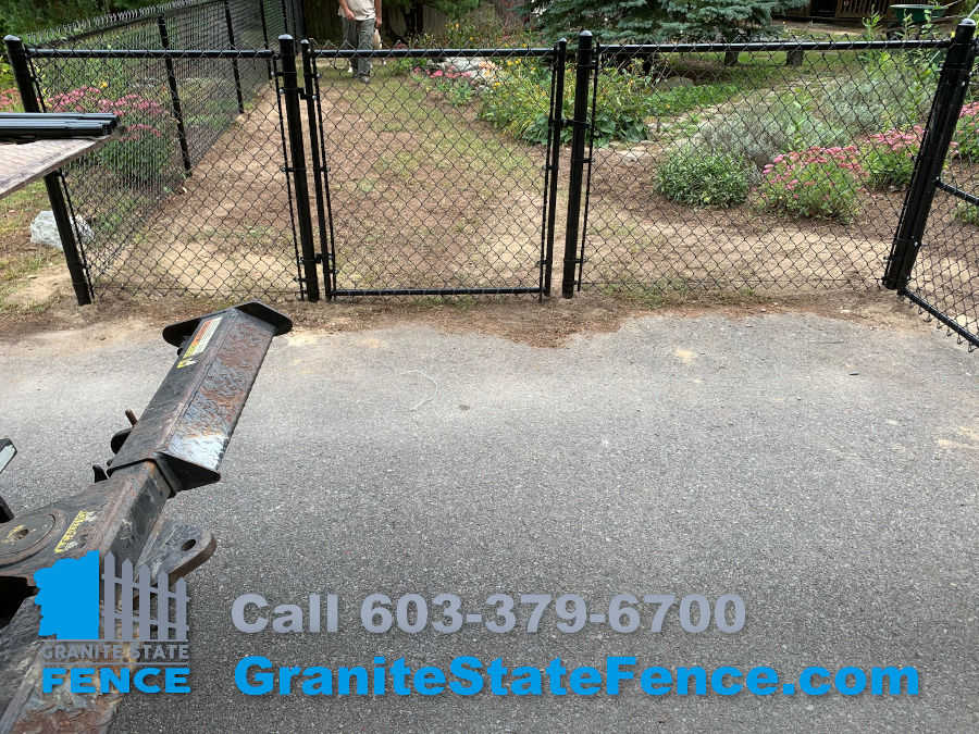 Black Chain Link Fence installed in Litchfield, NH.