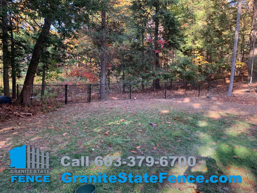 Chain Link Fence with Double Drive Gate installed in Nashua, NH.